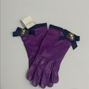 New!Coach purple gloves size small